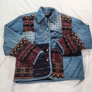 Vintage Rachel Brooke Women's Embroidered Patchwork Denim Jacket Large
Lot M
